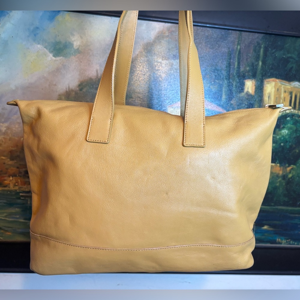 Furla Mustard Yellow Leather Shoulder Tote